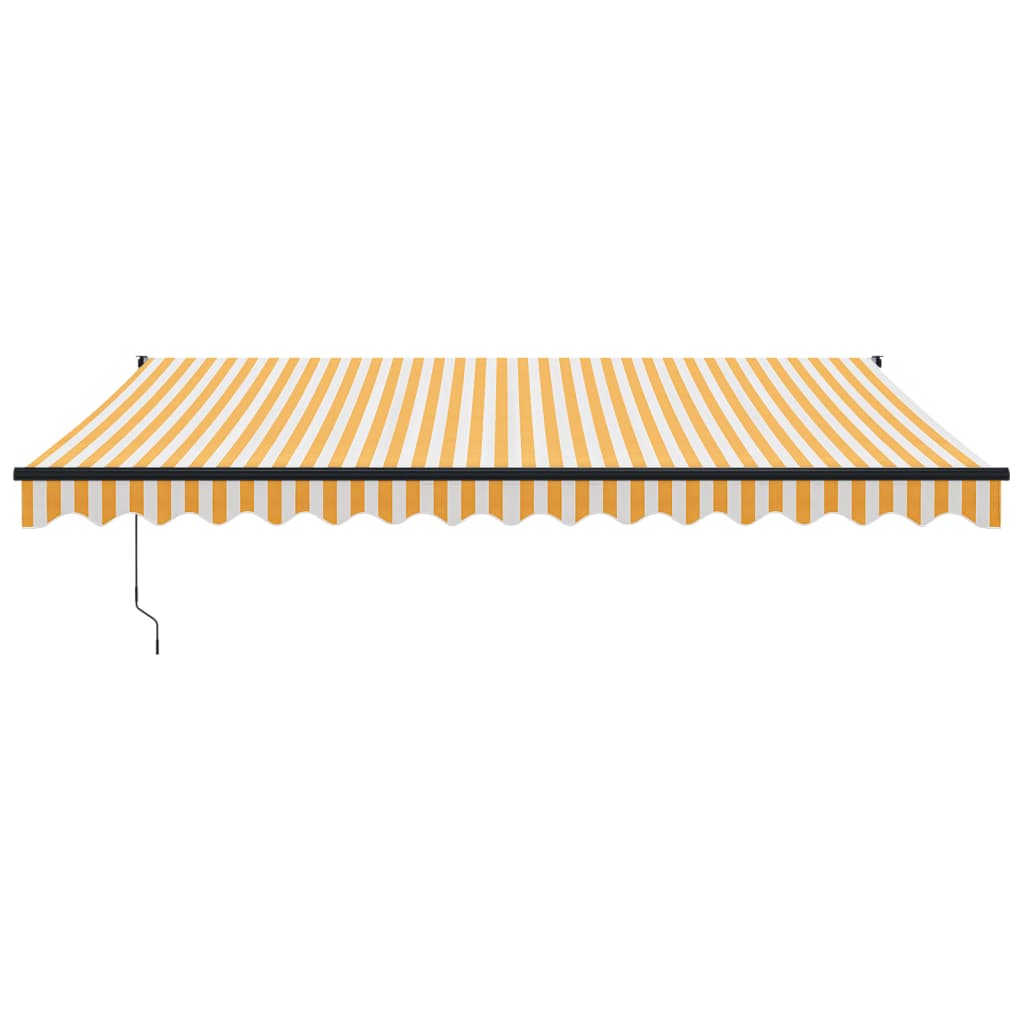 Toldo Retráctil Aluminio Y Tela Amarillo Y Blanco 4,5x3 M_2