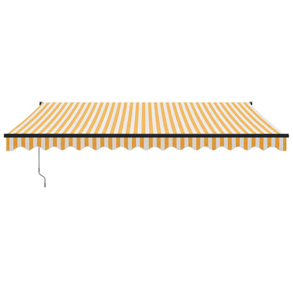 Toldo Retráctil Aluminio Y Tela Amarillo Y Blanco 4,5x3 M_2
