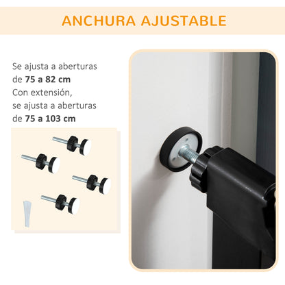 Pawhut Barrera De Seguridad Para Perros Extensible 75-103 Cm Con 2 Extensiones_5