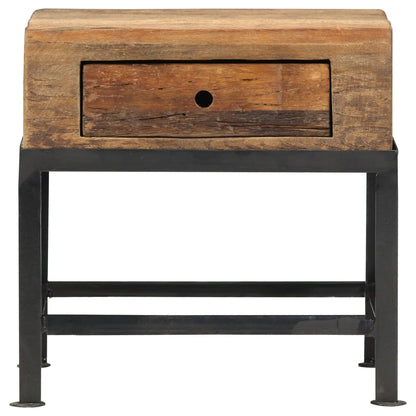 Mesita De Noche De Madera Maciza Reciclada 40x35x40 Cm_1