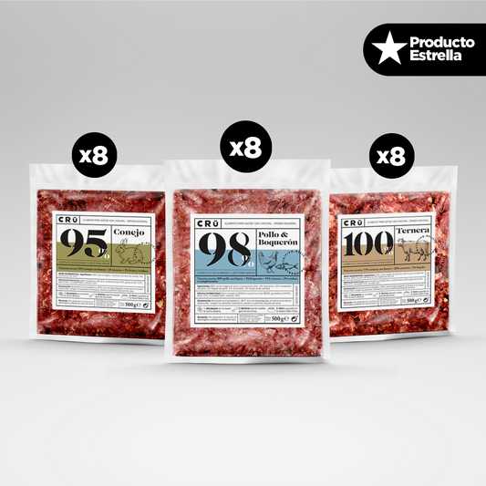 Super Cru Box - Dieta Barf Para Gato 24 Paquetes