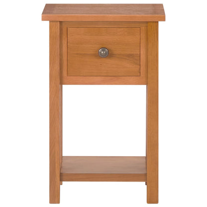 Mesa Revistero Con Cajón Madera Maciza De Roble 35x27x55 Cm_1