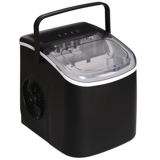 Homcom Máquina Para Hacer Hielo 12 Kg En 24 Horas 22,2x29,4x29 Cm Negro_0