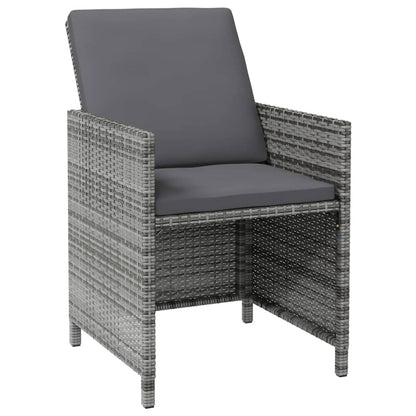 Vidaxl Conjunto De Silla De Jardín Y Taburete 4 Piezas Ratán Pe Gris_3
