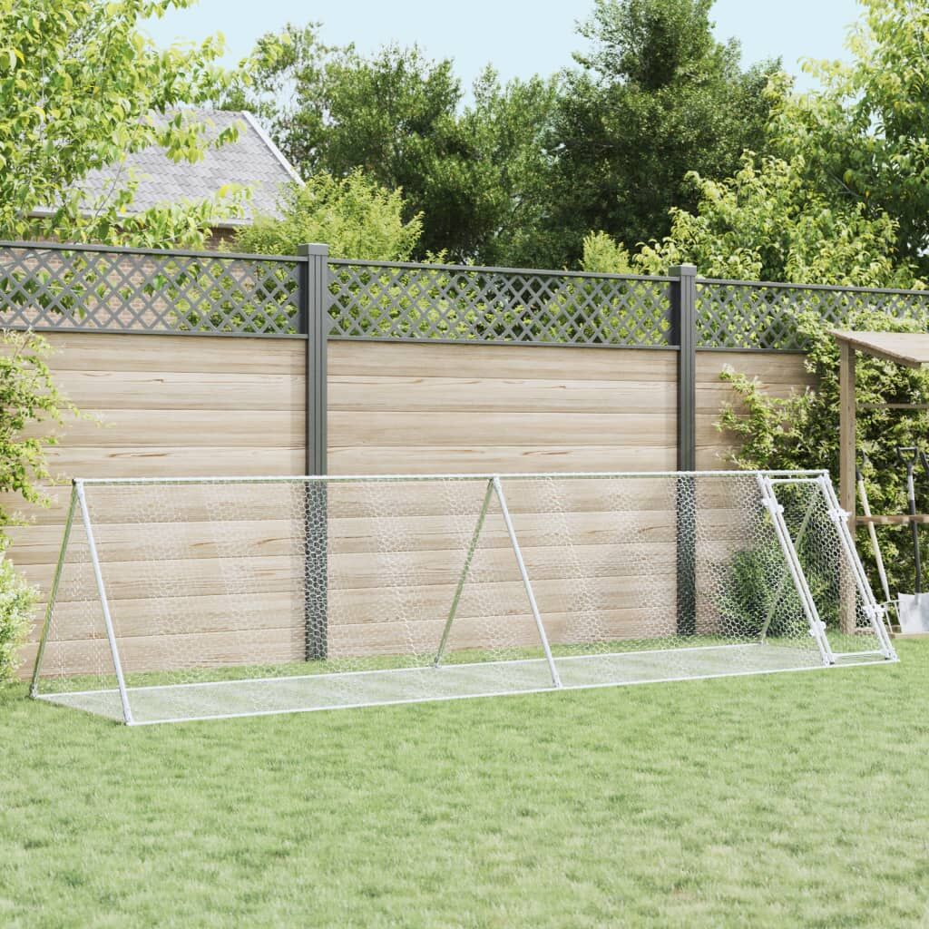 Vidaxl Conejera Acero Galvanizado Plateado 400x105x91 Cm_1