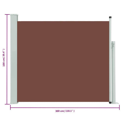 Vidaxl Toldo Lateral Retráctil De Jardín Marrón 100x300 Cm_2