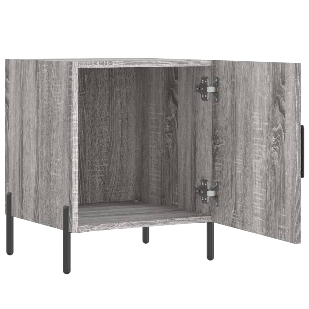 Mesita De Noche Madera De Ingeniería Gris Sonoma 40x40x50 Cm_3