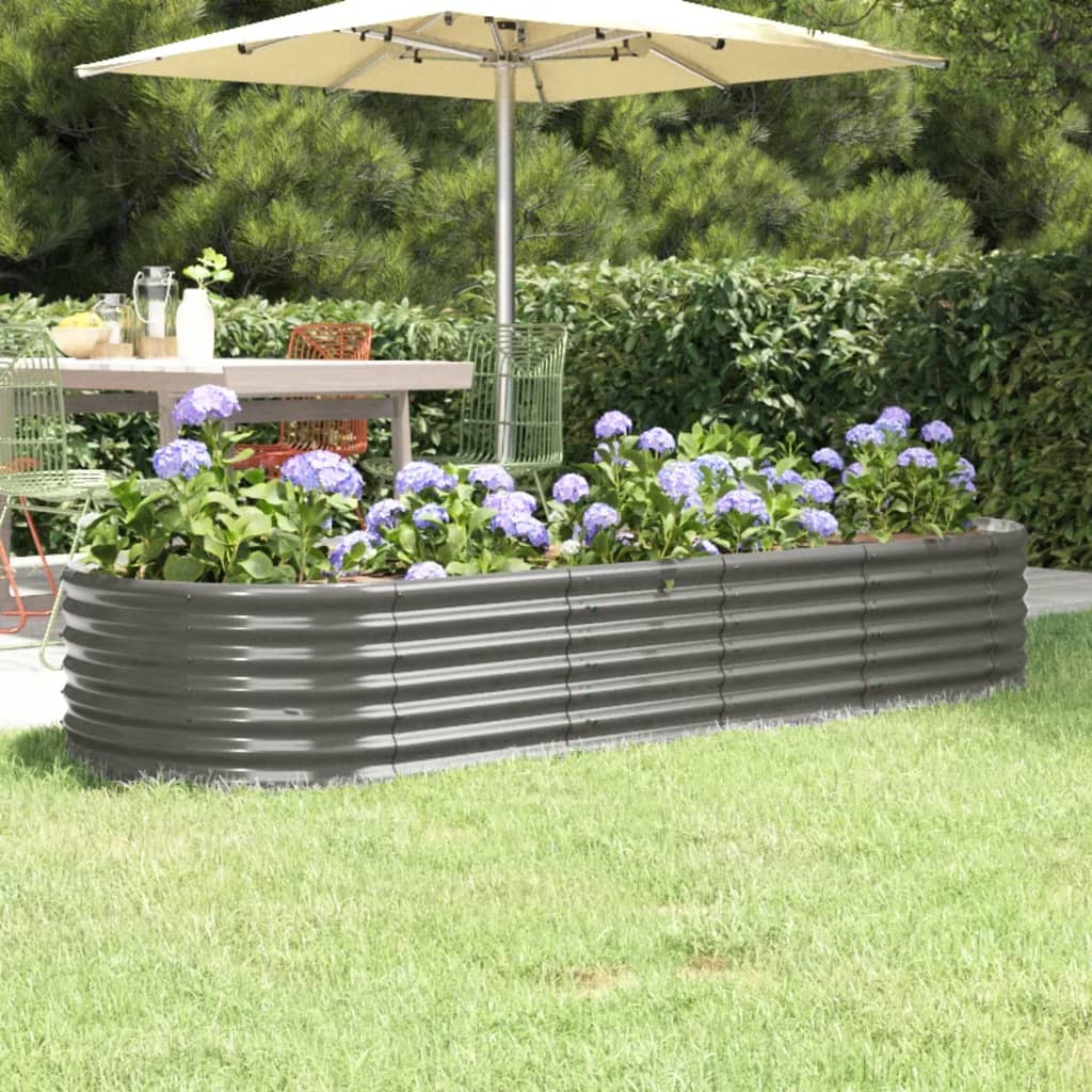 Jardinera Arriate Acero Galvanizado Gris 224x80x36 Cm_1