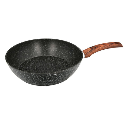 Sarten Honda Aluminio Forjado Antiadherente Ø 28x7,5 Cm. Mango Engomado / 5 Capas / Acabado Piedra / Para Todo Tipo De Cocinas_0