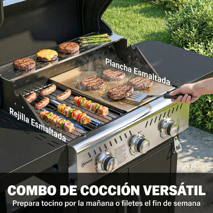 Outsunny Barbacoa De Gas Bbq Gas Portátil Con 3 Quemadores 7_3