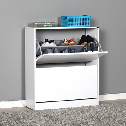 Zapatero,100% Tablero De Aglomerado Rechapado En Melamina, Color Blanco_1