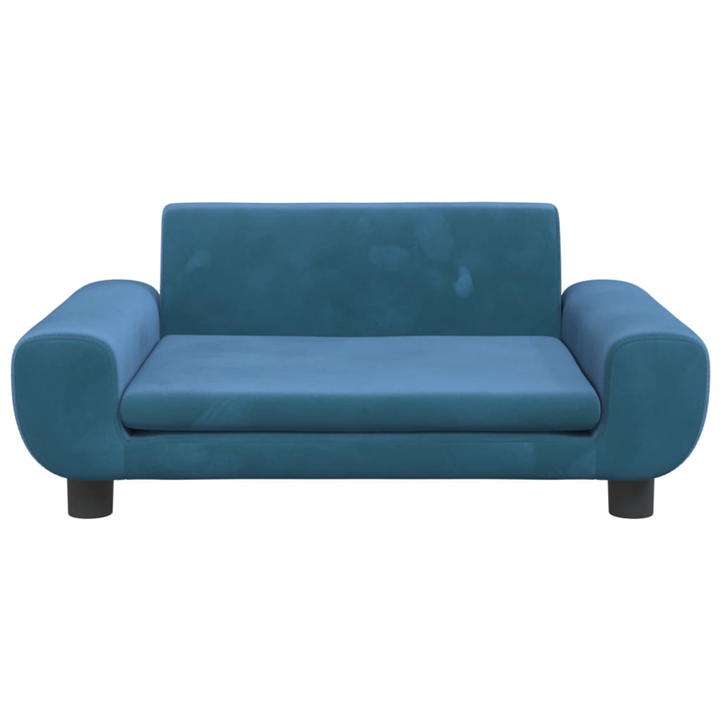 Cama Para Perros De Terciopelo Azul 70x45x33 Cm / Vetonek_3