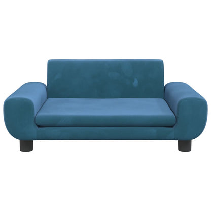 Cama Para Perros De Terciopelo Azul 70x45x33 Cm / Vetonek_3