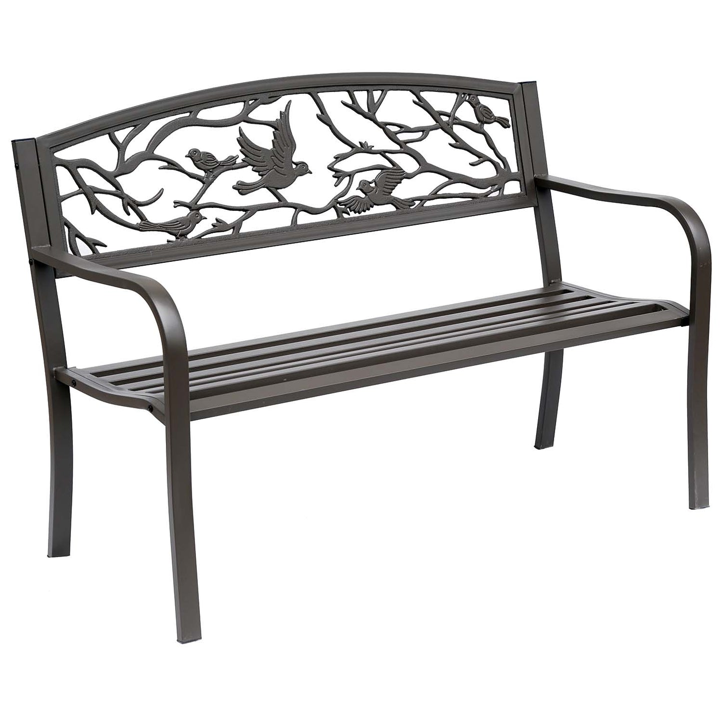 Outsunny Banco De Jardín Con Respaldo Con Imagen De Animales 127x60x85 Cm Marrón_0