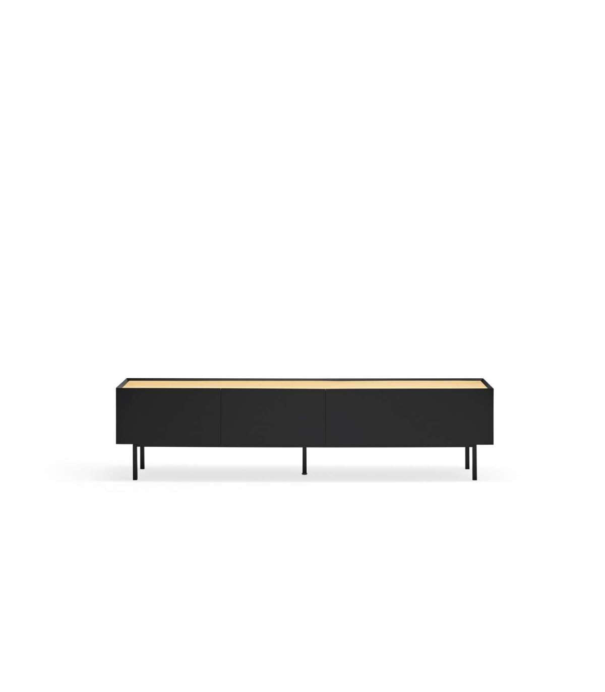 Mueble Para Televisión Modelo Arista 1 Puerta 2 Cajones Acabado Negro, 40cm(ancho) 45cm(_1