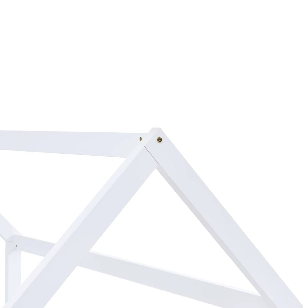 Vidaxl Estructura De Cama Infantil Madera Maciza Pino Blanco 90x200 Cm_4