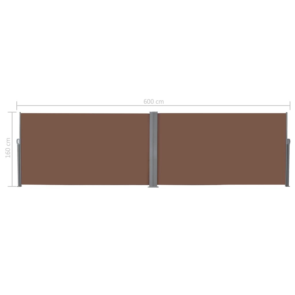 Vidaxl Toldo Lateral Retráctil 160x600 Cm Marrón_2