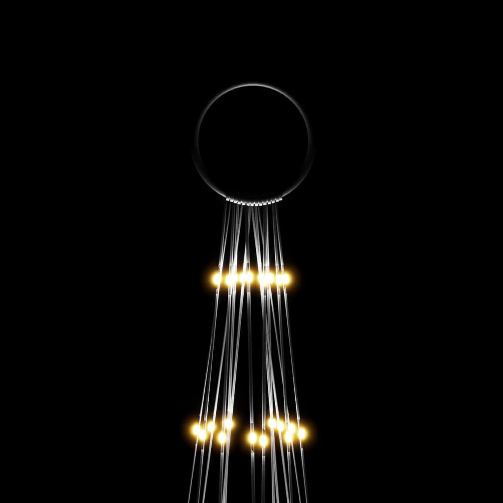 Vidaxl Árbol De Navidad En Asta De Bandera 1134led Blanco Cálido 800cm_4