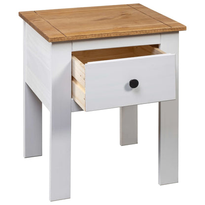 Mesita De Noche Madera Maciza Pino Panamá Blanco 46x40x57 Cm_3