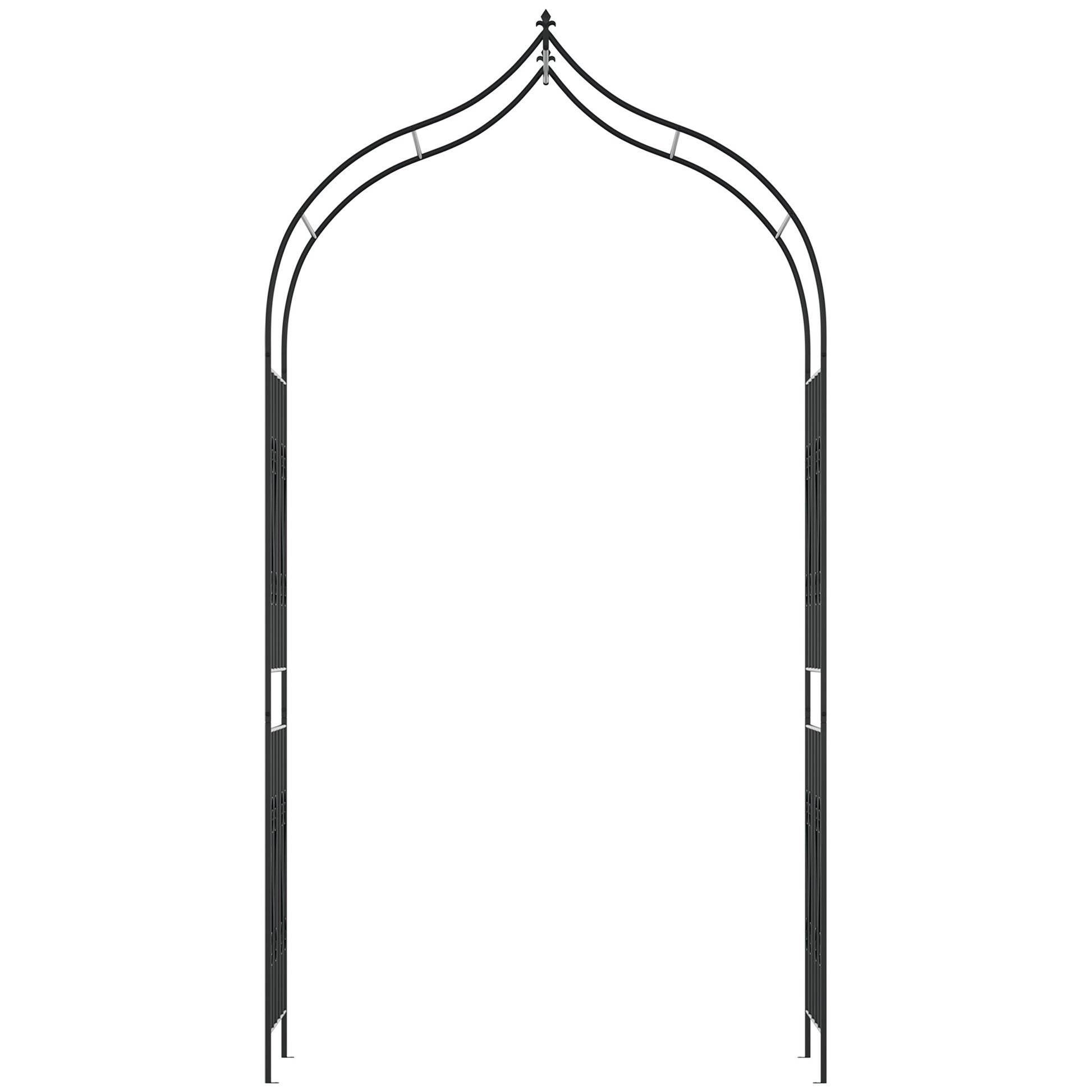 Outsunny Arco De Jardín De Metal Enrejado Para Plantas Trepaderas 140x60x265 Cm_3