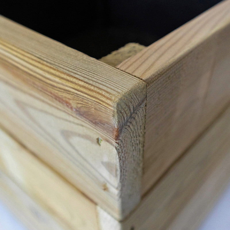 Jardinera Rectangular De Madera Tratada 90x40x40 Cm Ghio Hortalia_3