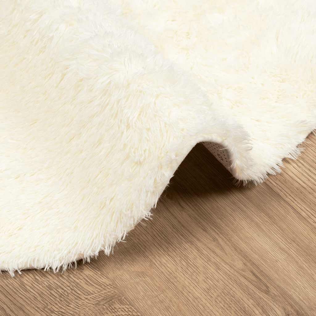 Vidaxl Alfombra Peluda De Pelo Largo Navarra Crema 240x240cm Poliéster_4