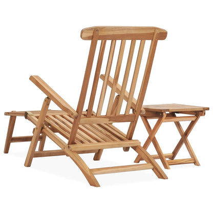 Tumbona Con Reposapiés Y Mesita Madera Maciza De Teca_2