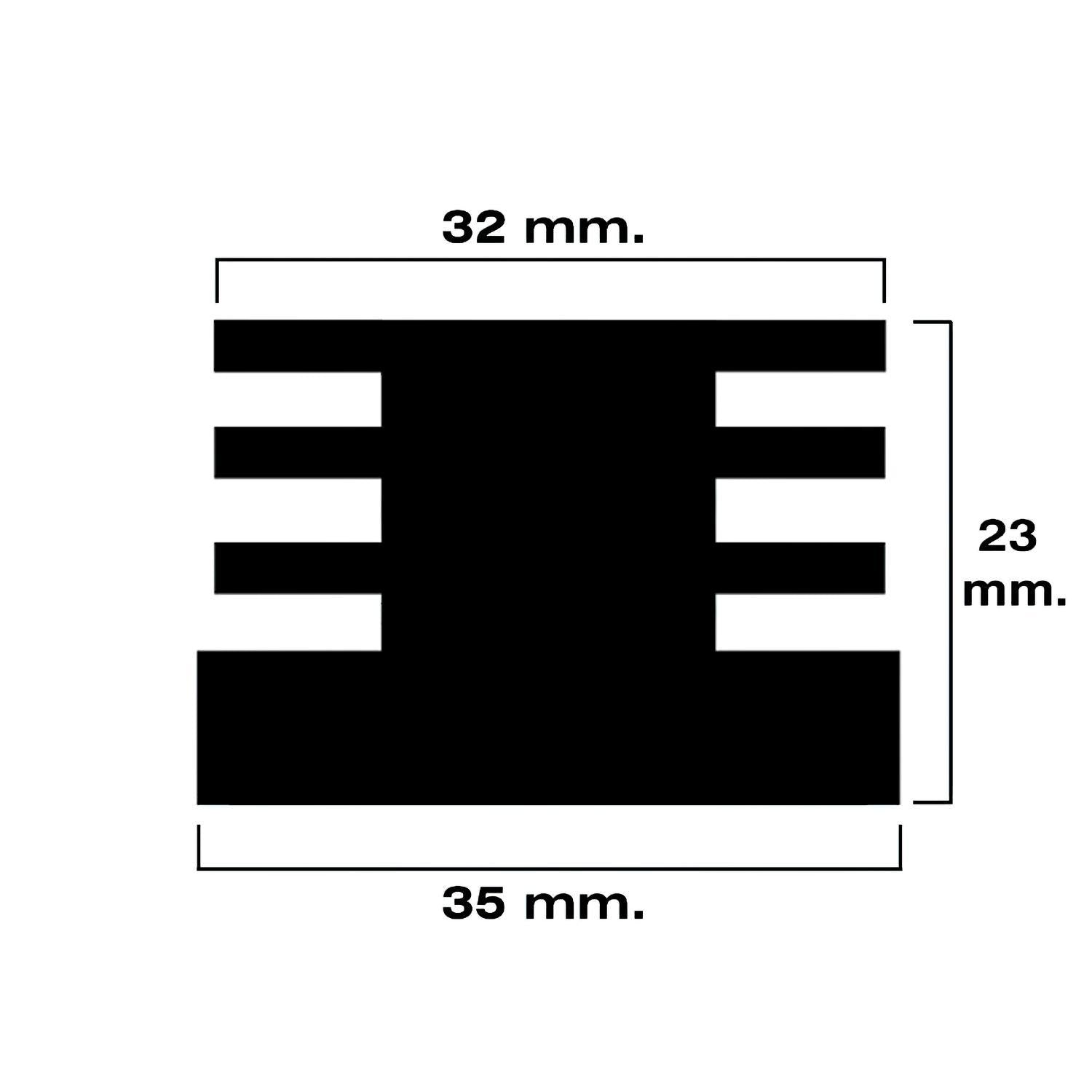 Contera Cuadrada Interior Negra 35x35 Mm. Blister 4 Piezas.