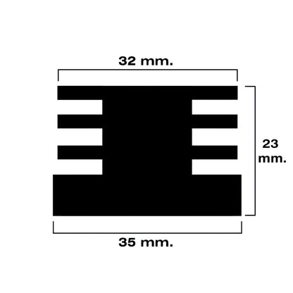 Contera Cuadrada Interior Negra 35x35 Mm. Blister 4 Piezas.