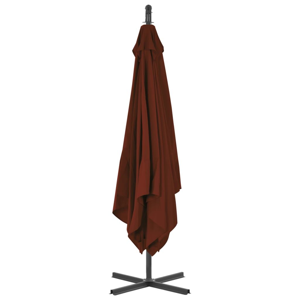 Vidaxl Sombrilla De Jardín Voladiza Palo De Acero Terracota 250x250 Cm_3