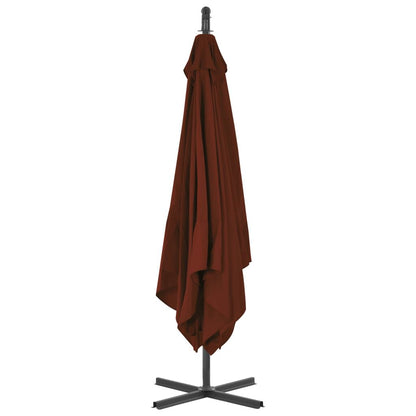 Vidaxl Sombrilla De Jardín Voladiza Palo De Acero Terracota 250x250 Cm_3