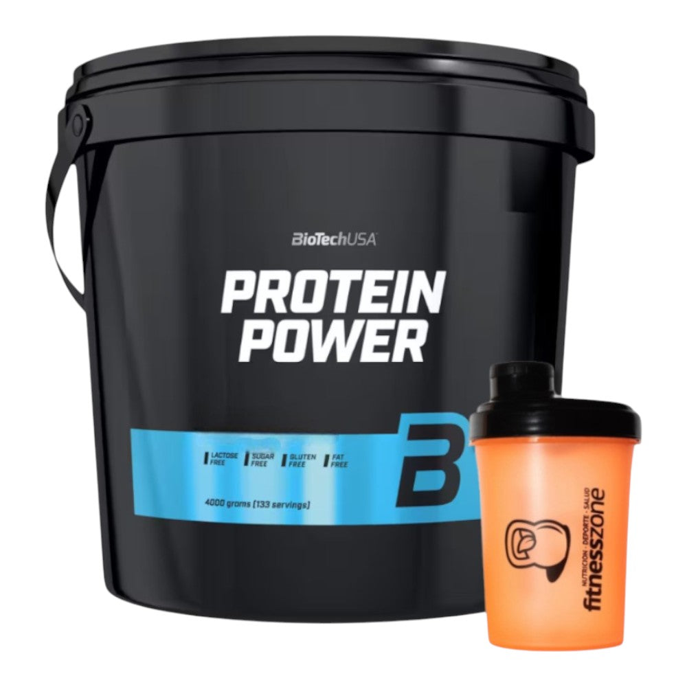 Protein Power 4 Kg + ¡shaker Fitnesszone De Regalo! Fresa - Plátano_0