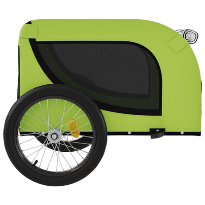 Remolque De Bicicleta Mascotas Hierro Tela Oxford Verde Negro_5