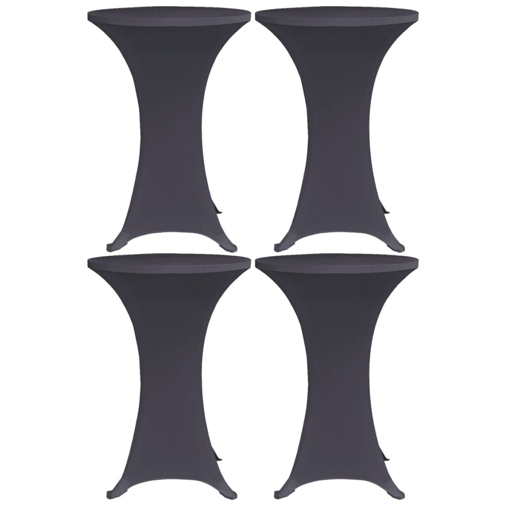 Vidaxl Funda Elástica Para Mesa 4 Unidades 60 Cm Gris Antracita_0