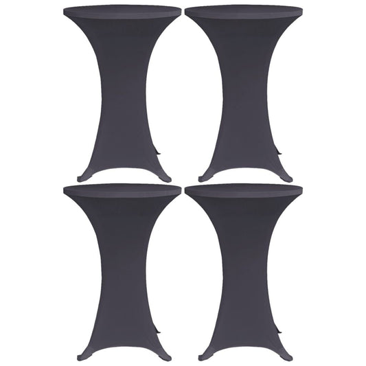 Vidaxl Funda Elástica Para Mesa 4 Unidades 60 Cm Gris Antracita_0