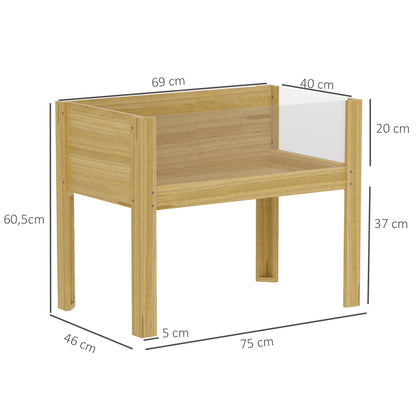 Outsunny Huerto Urbano De Madera Con Paneles Acrílicos 75x46x60,5 Cm Natural_2