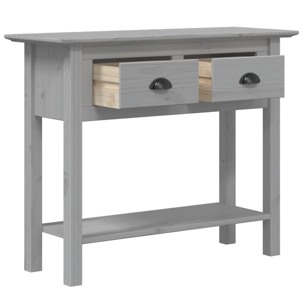 Mesa Consola Bodo Madera Maciza De Pino Gris 91x35x74 Cm_2