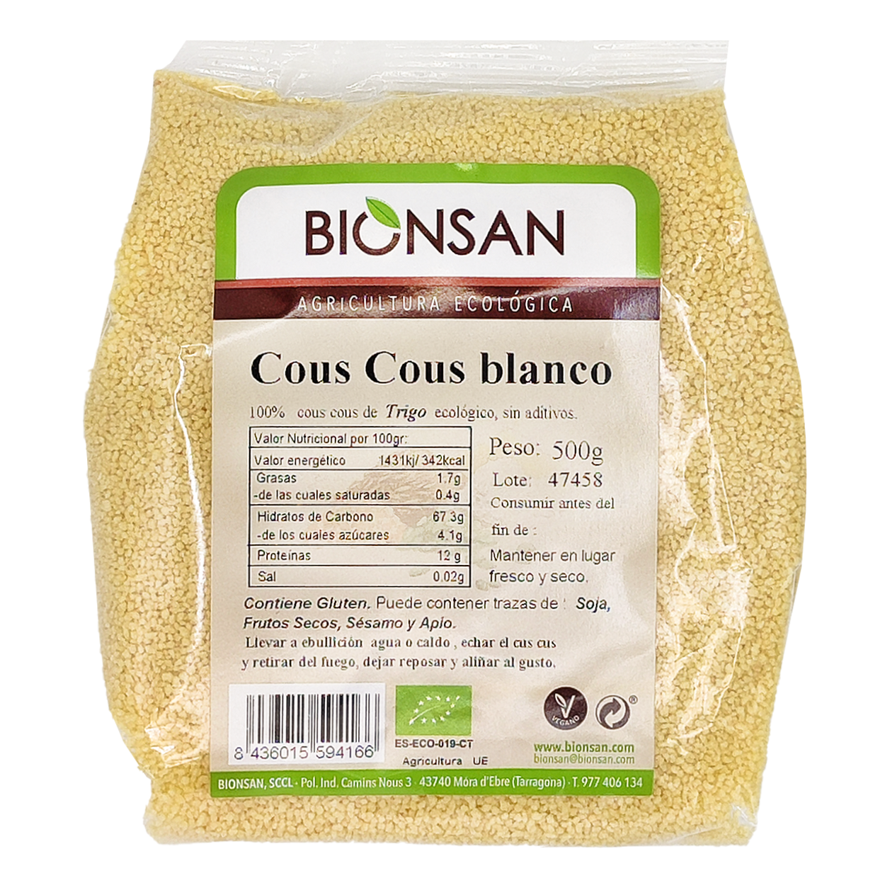 Cous Cous De Trigo Blanco Eco Bionsan 500gr_0