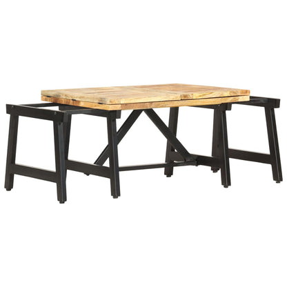 Mesa De Centro Extensible Madera Maciza De Mango 160x70x45 Cm_0
