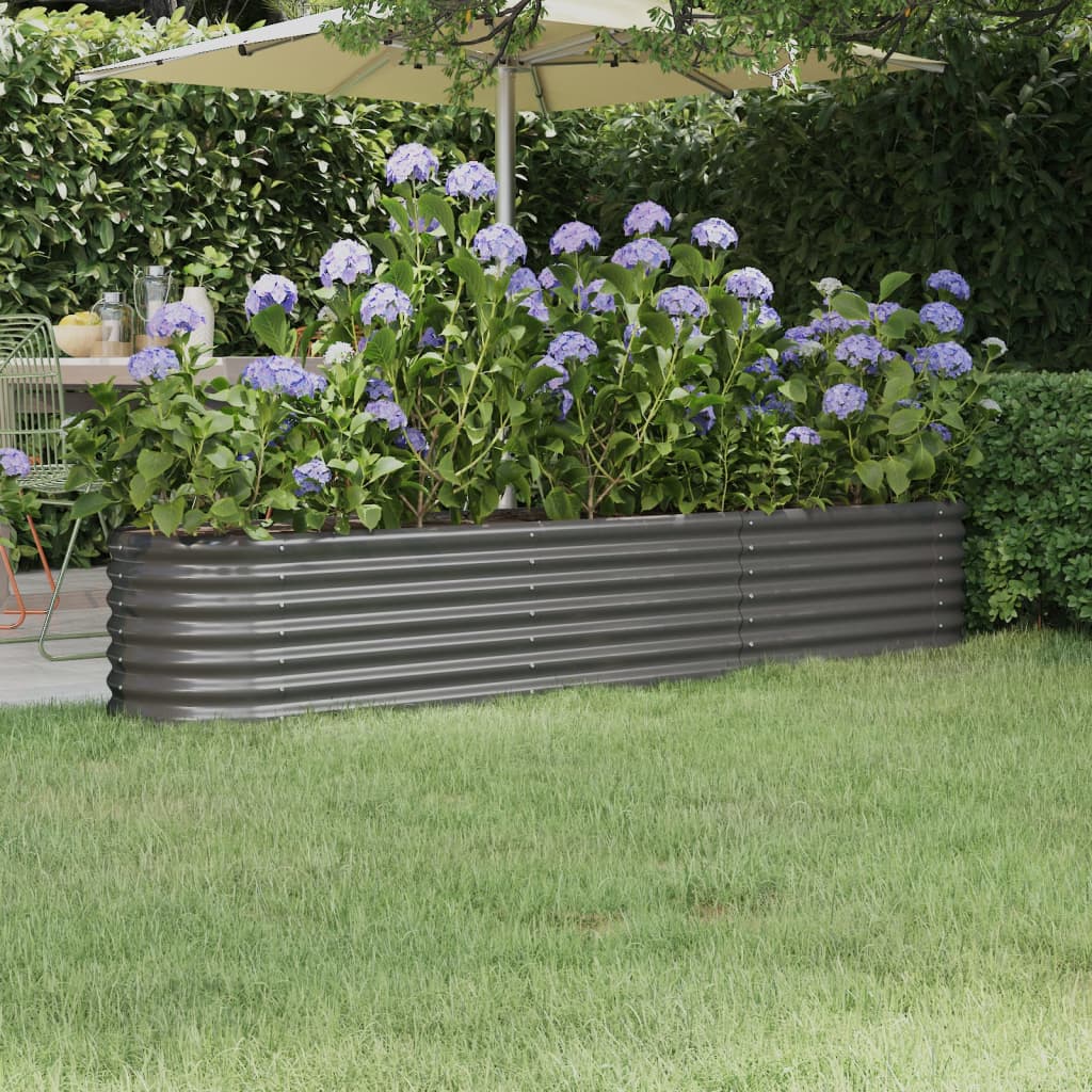 Jardinera Arriate Acero Galvanizado Gris 224x40x36 Cm_1