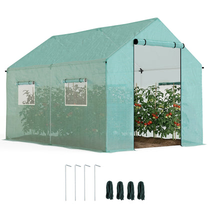 Outsunny Invernadero De Exterior 2x3x2 M Con 4 Ventanas De Malla Verde_0