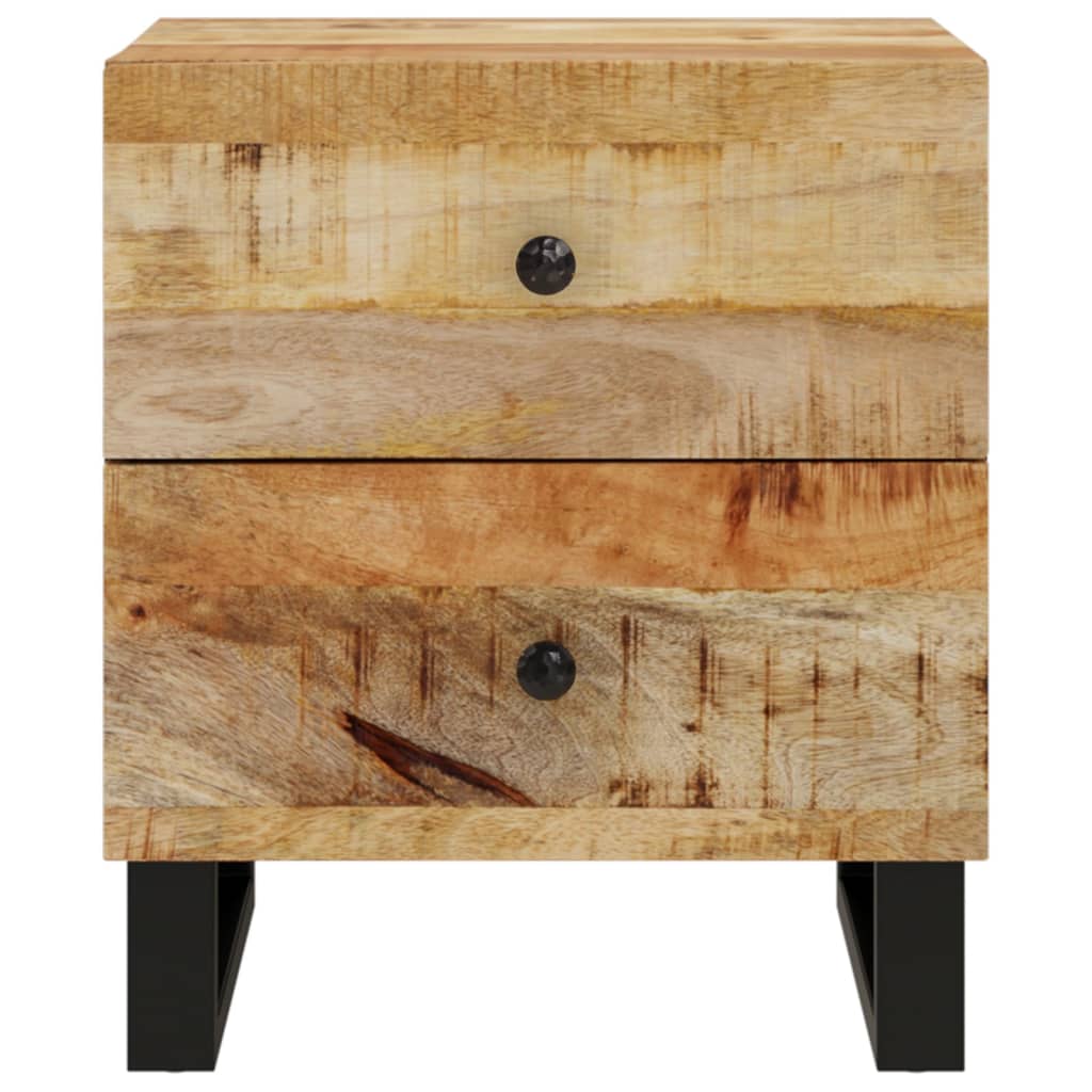 Mesita De Noche De Madera Maciza De Mango 40x33x46 Cm_1