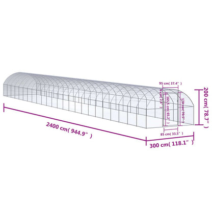 Vidaxl Gallinero De Exterior De Acero Galvanizado 3x24x2 M_2