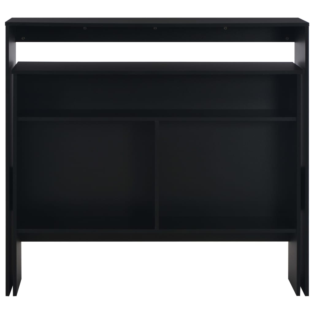 Mesa Alta De Bar Con 2 Tableros Negro 130x40x120 Cm_2