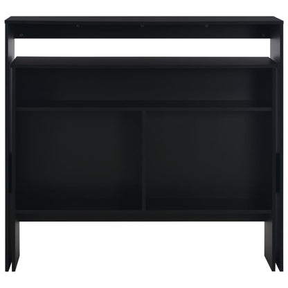 Mesa Alta De Bar Con 2 Tableros Negro 130x40x120 Cm_2