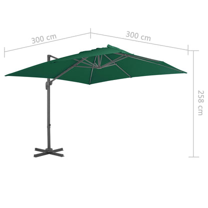Vidaxl Sombrilla Jardín Voladiza Con Palo De Aluminio Verde 300x300 Cm_2