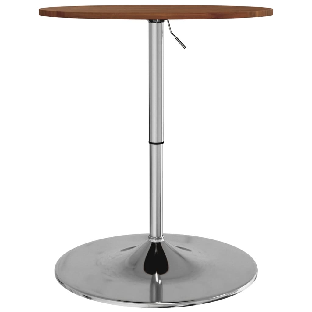 Mesa Alta De Madera Maciza Roble Marrón Oscuro Ø60x89,5 Cm_3