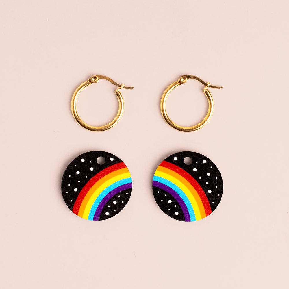 Pendientes Rainbow De Madera | Joyería Artesanal, Ligera Y Elegante | Diseño Natural Y Original_2