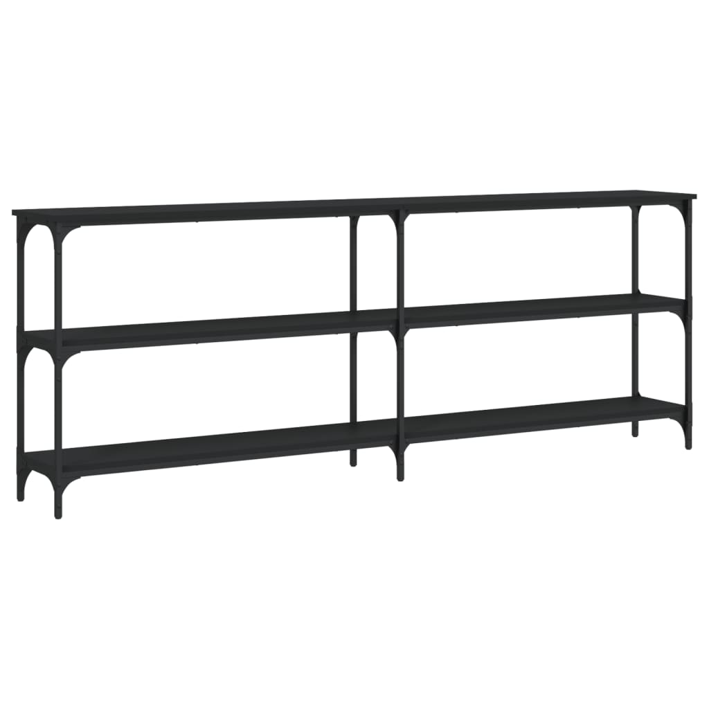 Mesa Consola Madera De Ingeniería Negra 200x29x75 Cm_0