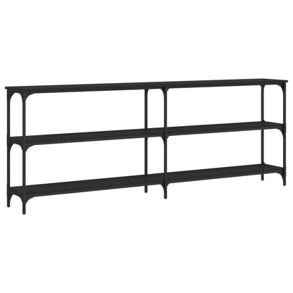 Mesa Consola Madera De Ingeniería Negra 200x29x75 Cm_0